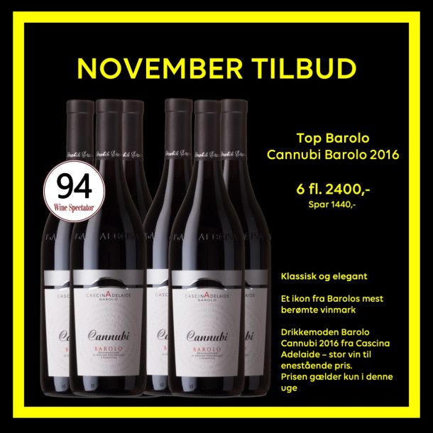 6 fl.  "Cannubi" Barolo DOCG 2016