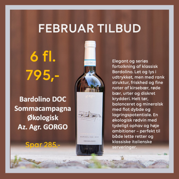 Februar TILBUD_ 6 fl. Bardolino DOC "Sommacampagna" �kologisk