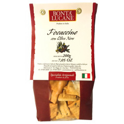 Focaccette med sorte oliven