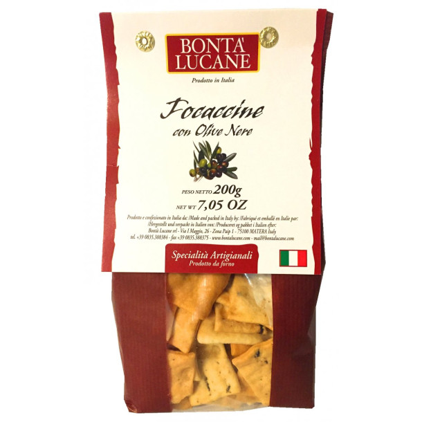 Focaccette med sorte oliven