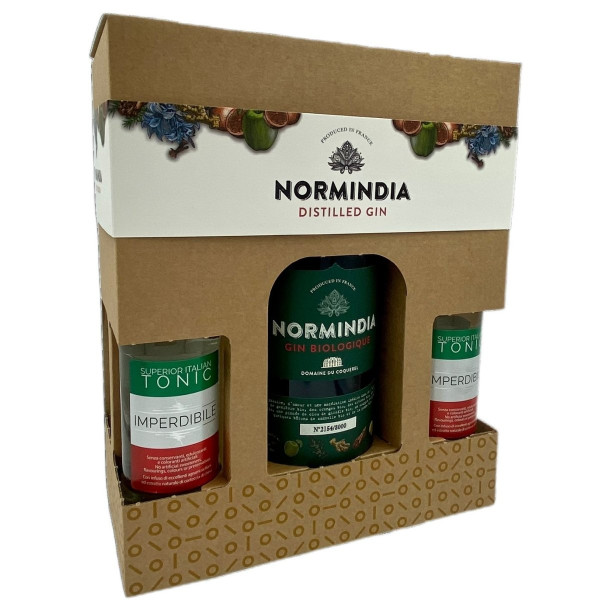 Gaveske med Normindia Biologique Gin 41,4% + 4 Tonic