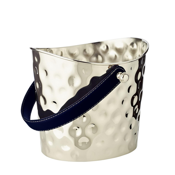 Vinkler hamret stl med kunstskinds hank bl