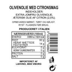 Aromatisk Olivenolie "Citron" 0,50 lt.