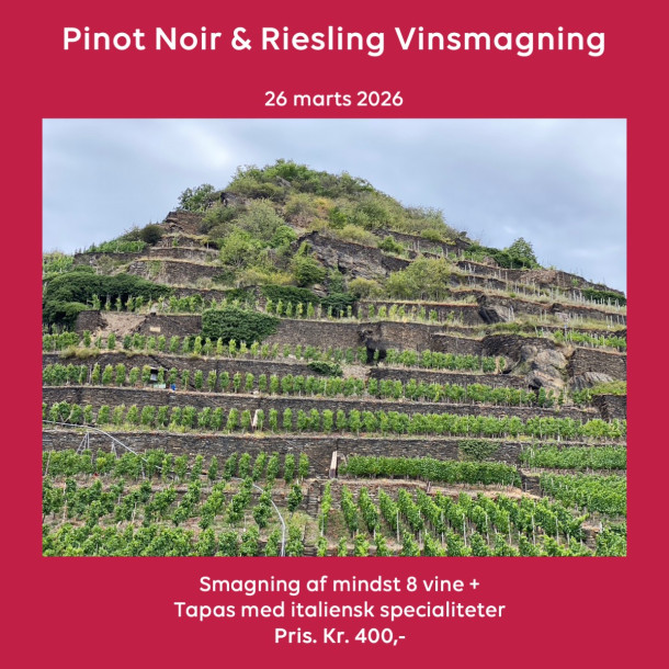 Pinot Noir &amp; Riesling Vinsmagning � 26. marts 2026