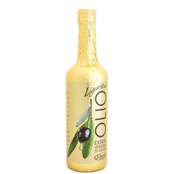 Olivenolie Extra Virgin "Liguritio" i guldfolie 0,75 lt.