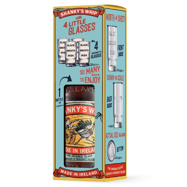 Gaveske Shanky's Whip + 4 shotglas