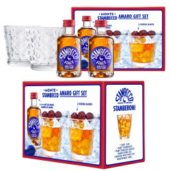 Gaveske 2 Stambecco Maraschino Cherry Amaro 35% 5 cl + 2 Glas