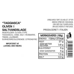 Oliven "Taggiasca" i saltvandslage