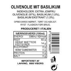 Aromatisk Olivenolie "Basilikum" 0,10 lt.