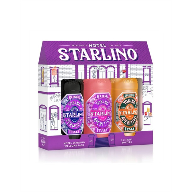 "Hotel Starlino" Gaveske med 3 fl.  10 cl.